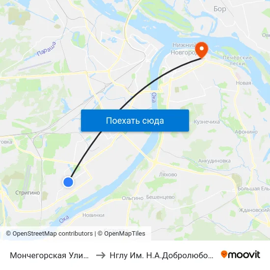 Мончегорская Улица to Нглу Им. Н.А.Добролюбова map