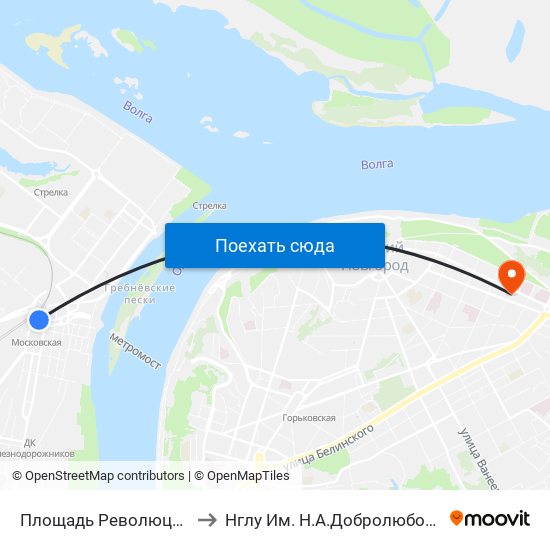 Площадь Революции to Нглу Им. Н.А.Добролюбова map