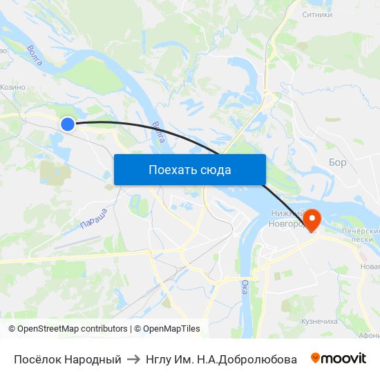 Посёлок Народный to Нглу Им. Н.А.Добролюбова map