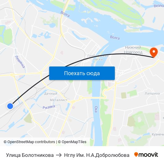 Улица Болотникова to Нглу Им. Н.А.Добролюбова map