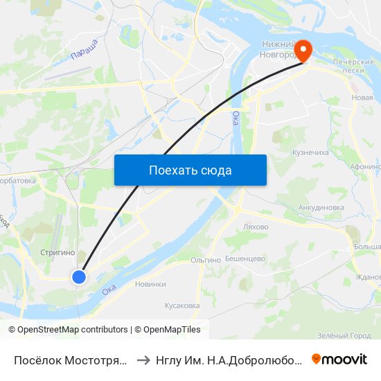 Посёлок Мостотряда to Нглу Им. Н.А.Добролюбова map