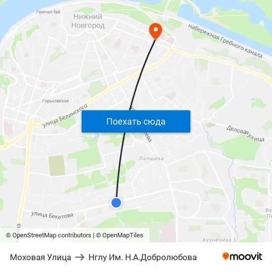 Моховая Улица to Нглу Им. Н.А.Добролюбова map