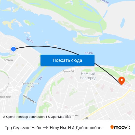 Трц Седьмое Небо to Нглу Им. Н.А.Добролюбова map