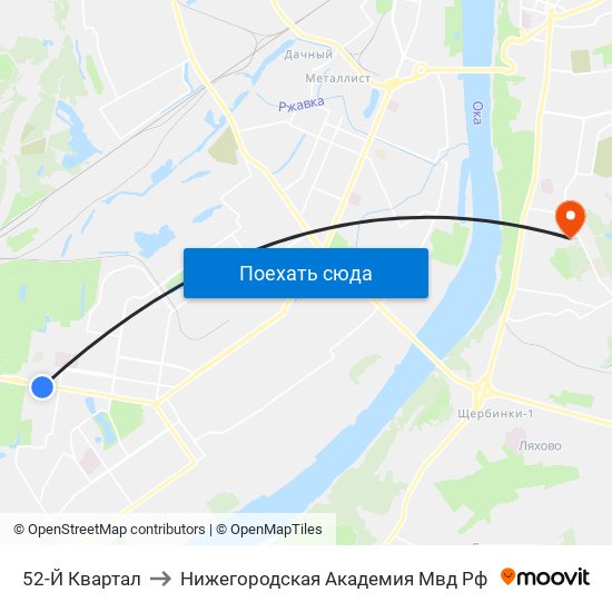 52-Й Квартал to Нижегородская Академия Мвд Рф map