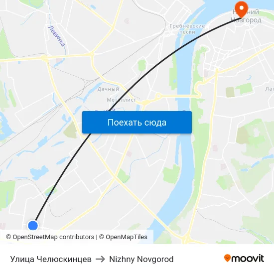 Улица Челюскинцев to Nizhny Novgorod map
