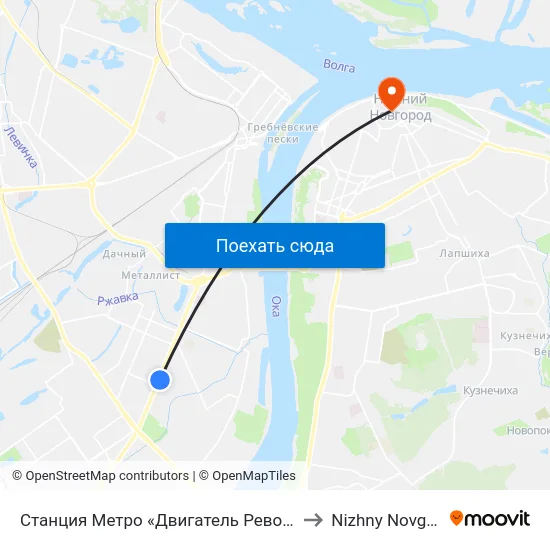 Станция Метро «Двигатель Революции» to Nizhny Novgorod map