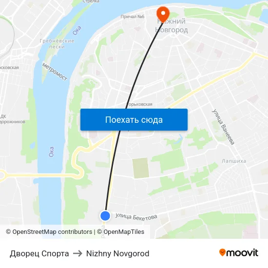 Дворец Спорта to Nizhny Novgorod map