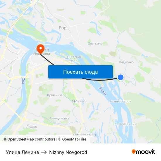 Улица Ленина to Nizhny Novgorod map