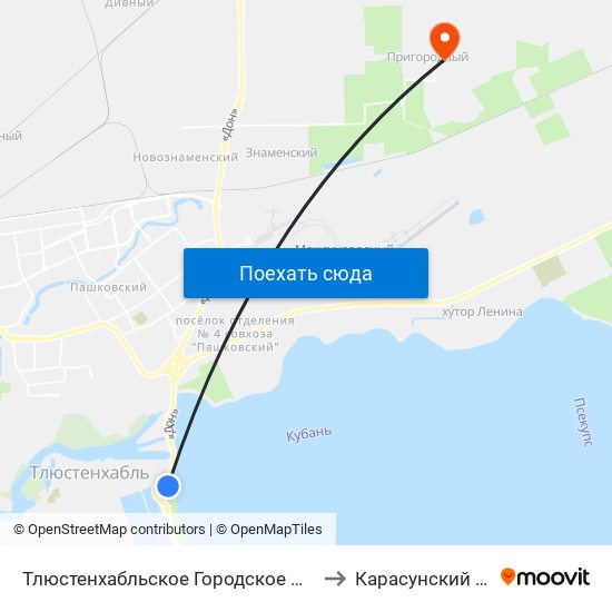 Тлюстенхабльское Городское Поселение to Карасунский Округ map