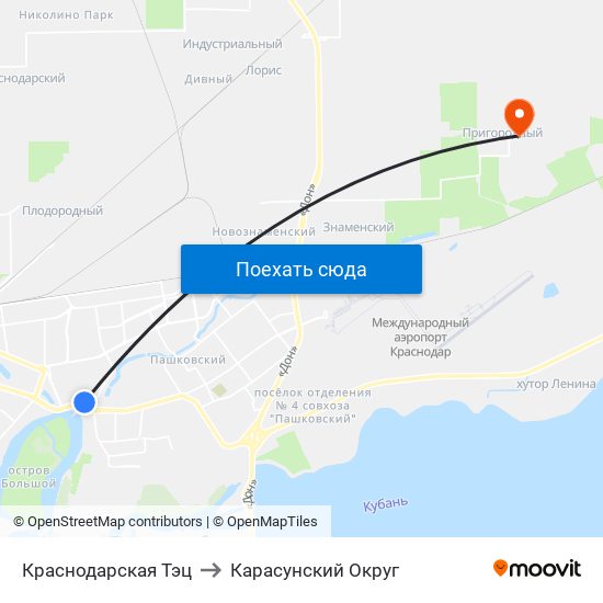 Краснодарская Тэц to Карасунский Округ map