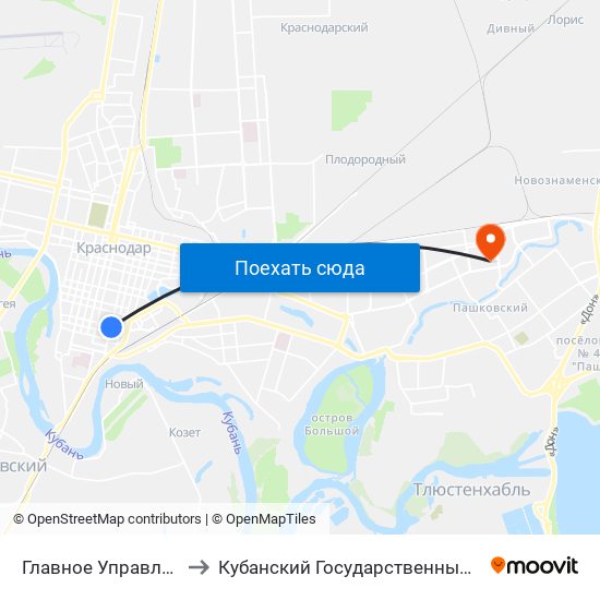 Главное Управление Мчс to Кубанский Государственный Университет map