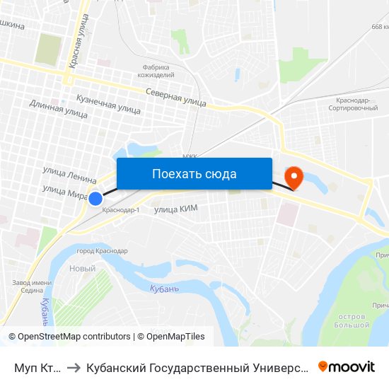 Муп Ктту to Кубанский Государственный Университет map