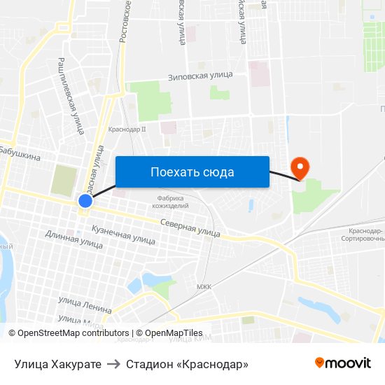 Улица Хакурате to Стадион «Краснодар» map