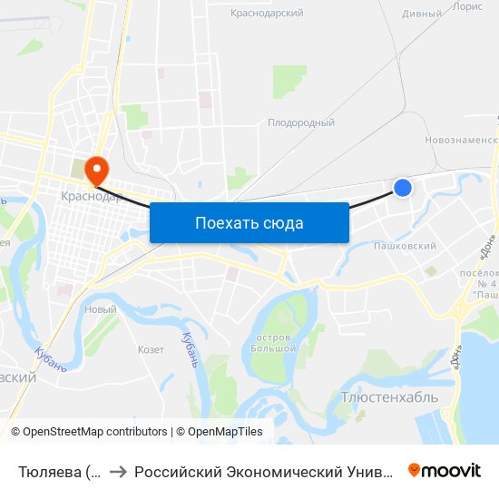 Тюляева (Трамвай) to Российский Экономический Университет Им. Г.В. Плеханова map
