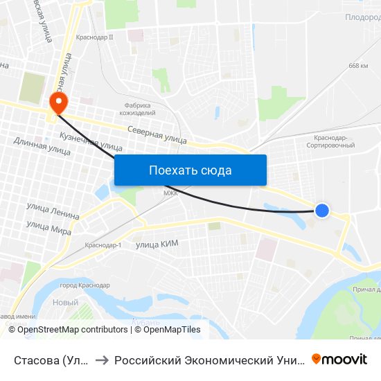Стасова (Ул. Селезнёва) to Российский Экономический Университет Им. Г.В. Плеханова map