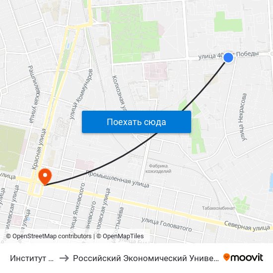 Институт Культуры to Российский Экономический Университет Им. Г.В. Плеханова map