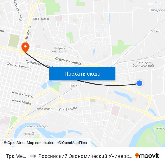 Трк Меридиан to Российский Экономический Университет Им. Г.В. Плеханова map