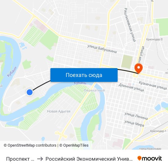 Проспект Чекистов to Российский Экономический Университет Им. Г.В. Плеханова map