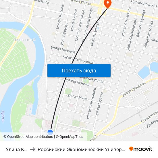 Улица Красина to Российский Экономический Университет Им. Г.В. Плеханова map