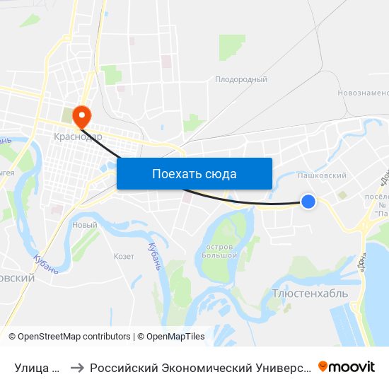 Улица Плиева to Российский Экономический Университет Им. Г.В. Плеханова map