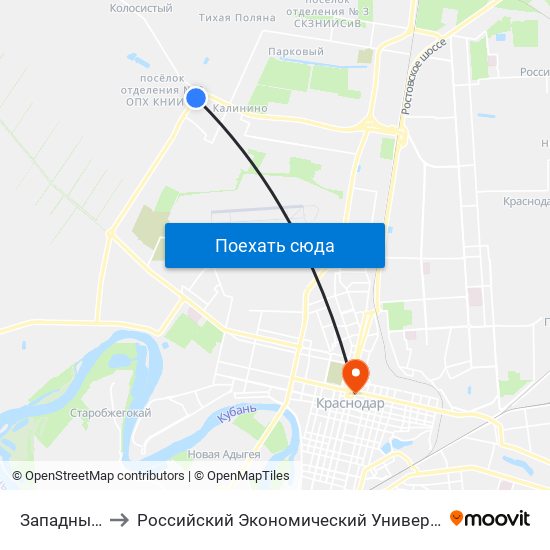 Западный Обход to Российский Экономический Университет Им. Г.В. Плеханова map