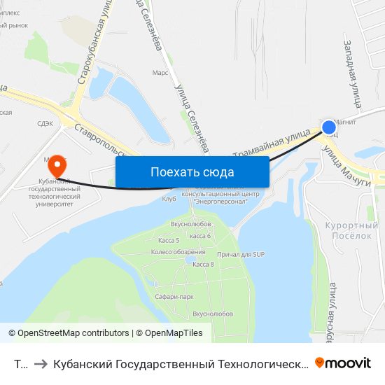 Тэц to Кубанский Государственный Технологический Университет map