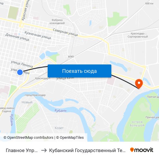 Главное Управление Мчс to Кубанский Государственный Технологический Университет map