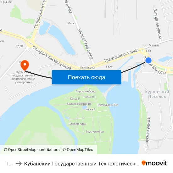 Тэц to Кубанский Государственный Технологический Университет map
