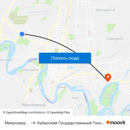 Микрохирургия Глаза to Кубанский Государственный Технологический Университет map