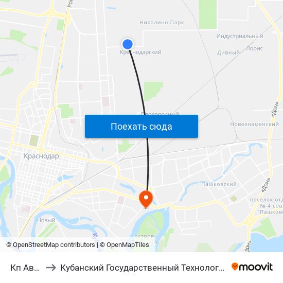 Кп Австрия to Кубанский Государственный Технологический Университет map