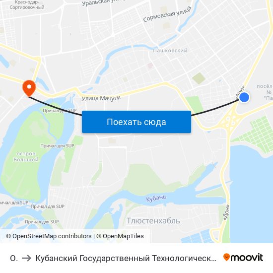 Оз to Кубанский Государственный Технологический Университет map