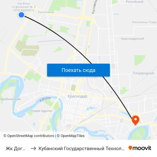 Жк Догма Парк to Кубанский Государственный Технологический Университет map