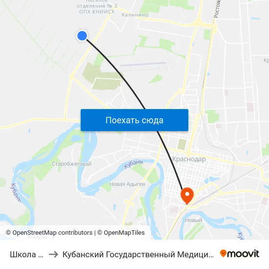 Школа №106 to Кубанский Государственный Медицинский Университет map