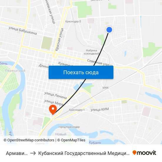 Армавирская to Кубанский Государственный Медицинский Университет map