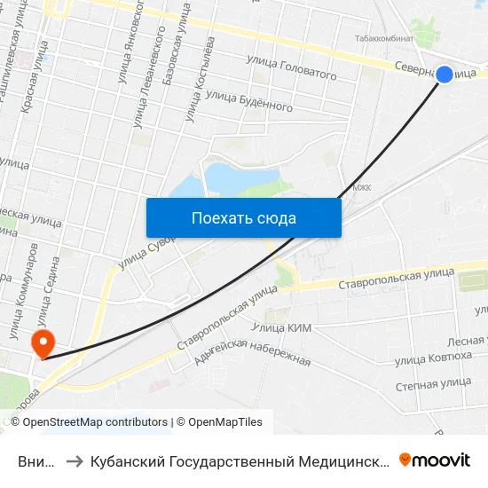 Вниимк to Кубанский Государственный Медицинский Университет map