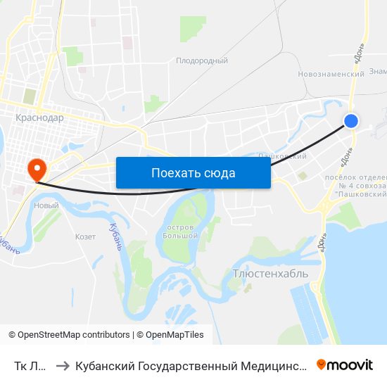 Тк Лента to Кубанский Государственный Медицинский Университет map