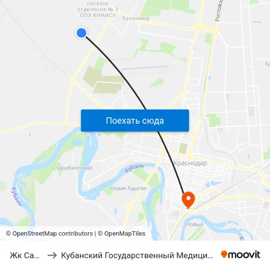 Жк Самолет to Кубанский Государственный Медицинский Университет map