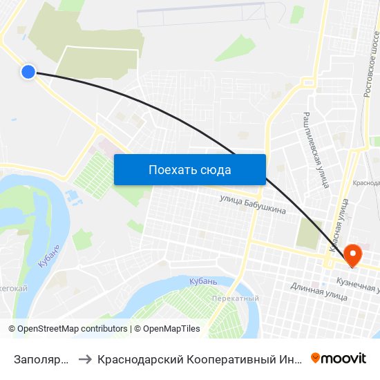 Заполярная to Краснодарский Кооперативный Институт map