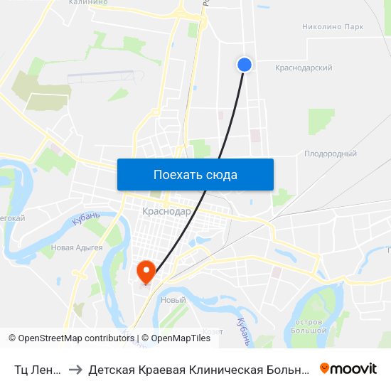 Тц Лента to Детская Краевая Клиническая Больница map