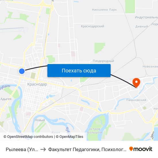 Рылеева (Ул. Тургенева) to Факультет Педагогики, Психологии И Коммуникативистики map