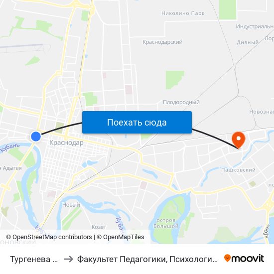 Тургенева (Трамвай) to Факультет Педагогики, Психологии И Коммуникативистики map