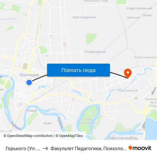 Горького (Ул. Коммунаров) to Факультет Педагогики, Психологии И Коммуникативистики map