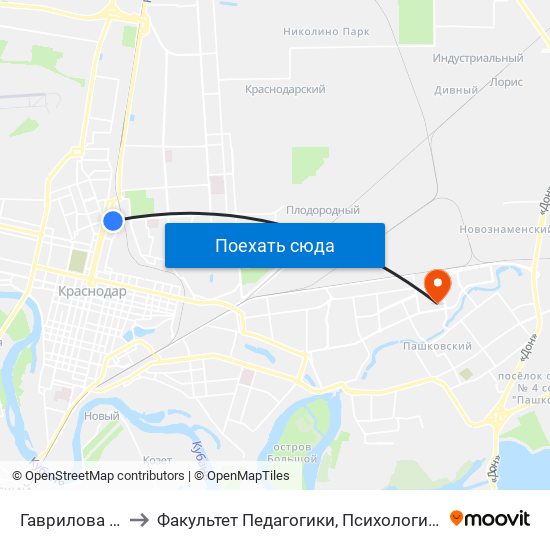 Гаврилова (Трамвай) to Факультет Педагогики, Психологии И Коммуникативистики map