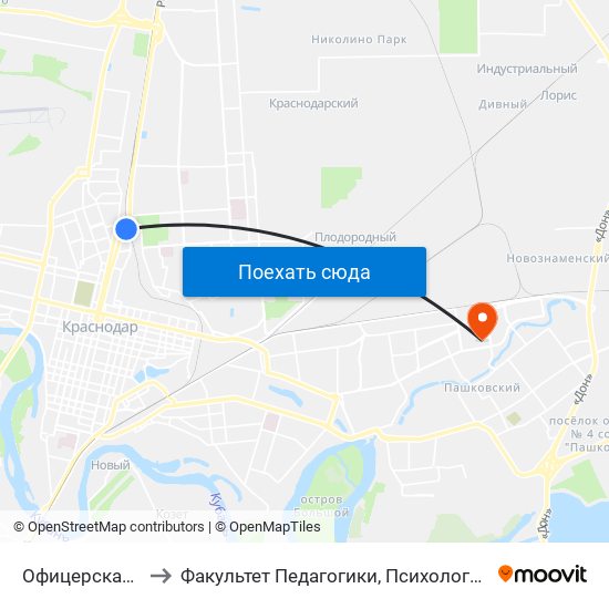 Офицерская (Трамвай) to Факультет Педагогики, Психологии И Коммуникативистики map