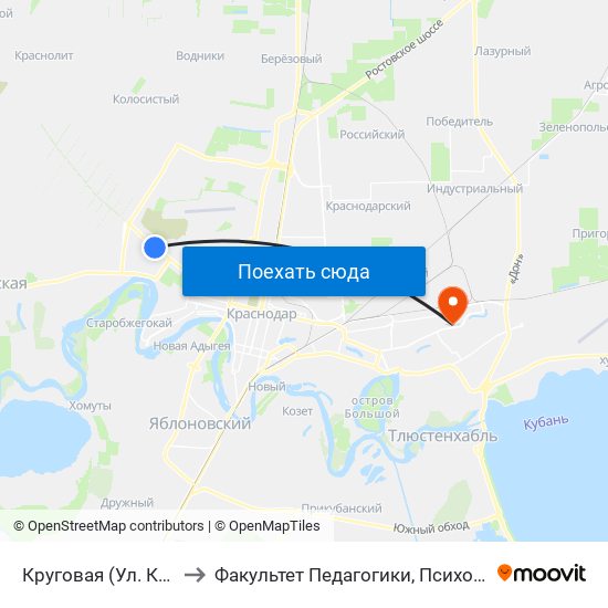 Круговая (Ул. Красных Партизан) to Факультет Педагогики, Психологии И Коммуникативистики map