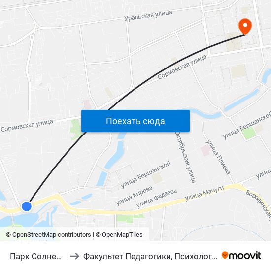 Парк Солнечный Остров to Факультет Педагогики, Психологии И Коммуникативистики map