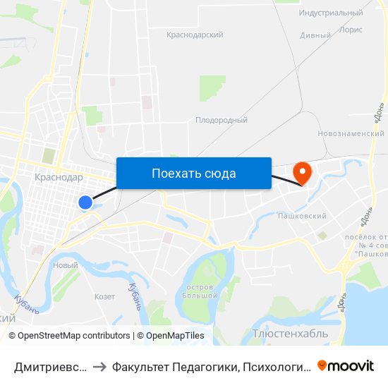 Дмитриевская Дамба to Факультет Педагогики, Психологии И Коммуникативистики map