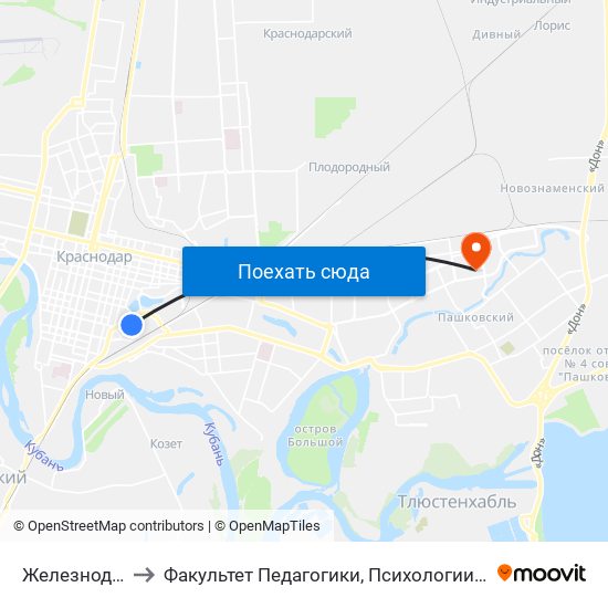 Железнодорожная to Факультет Педагогики, Психологии И Коммуникативистики map