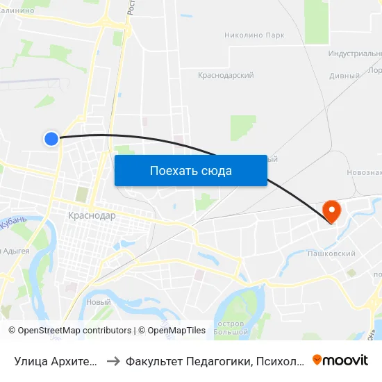 Улица Архитектора Ишунина to Факультет Педагогики, Психологии И Коммуникативистики map
