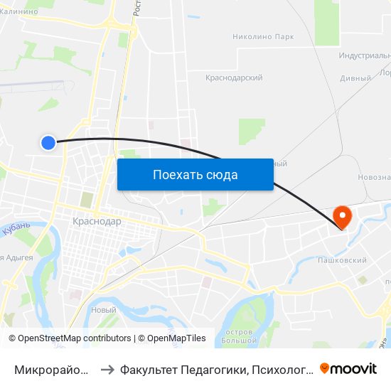 Микрорайон Солнечный to Факультет Педагогики, Психологии И Коммуникативистики map